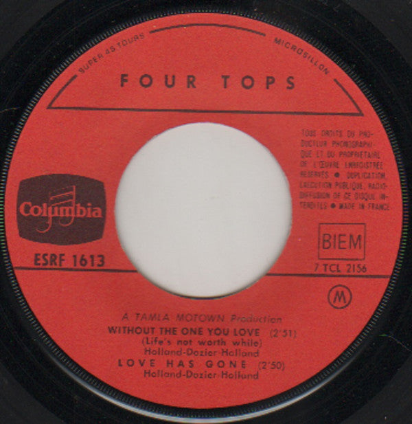 Four Tops : Without The One You Love (7", EP)