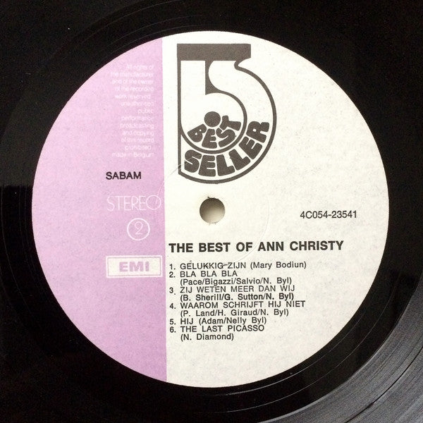 Ann Christy : The Best Of Ann Christy (LP, Comp, M/Print)