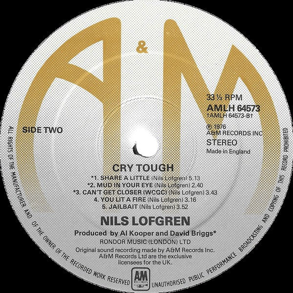 Nils Lofgren : Cry Tough (LP, Album)
