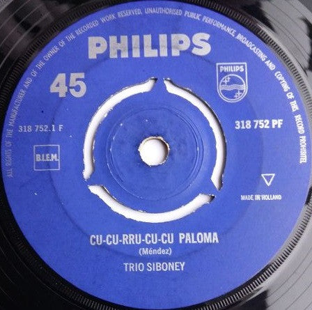 Trio Siboney : Cu-Cu-Rru-Cu-Cu Paloma / Estrellita Del Sur (7")
