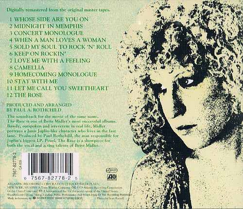 Bette Midler : The Rose - The Original Soundtrack Recording (CD, Album, RE, RM)