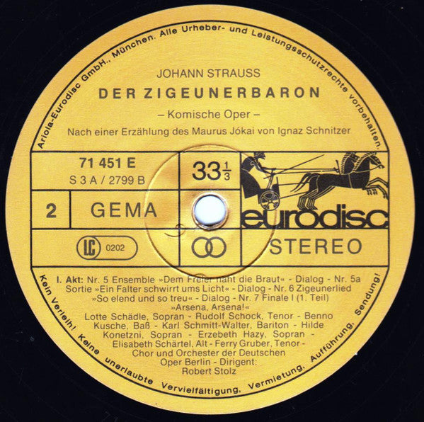 Johann Strauss Jr., Robert Stolz : Der Zigeunerbaron (2xLP, Album + Box)