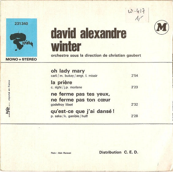 David Alexandre Winter : Oh Lady Mary (7", EP)