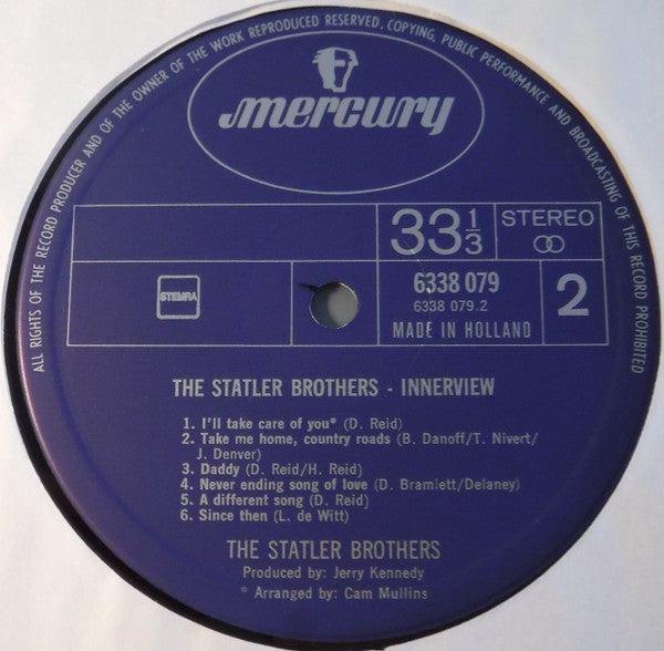 The Statler Brothers : Innerview (LP, Album)