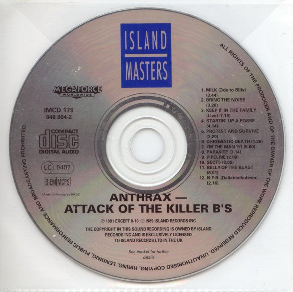 Anthrax : Attack Of The Killer B's (CD, Comp, RE)