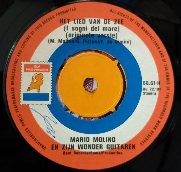 Mario Molino : Het Lied Van De Zee (I Sogni Del Mare ) (7")