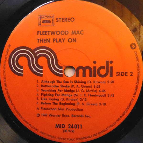 Fleetwood Mac : Then Play On (LP, Album, RE)
