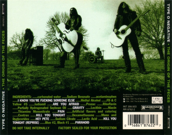 Type O Negative : The Origin Of The Feces (CD, Album, RE, RM, Gol)