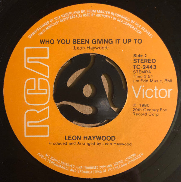 Leon Haywood : Don't Push It Don't Force It (7", Single)