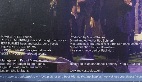 Mavis Staples : Live In London (CD, Album)