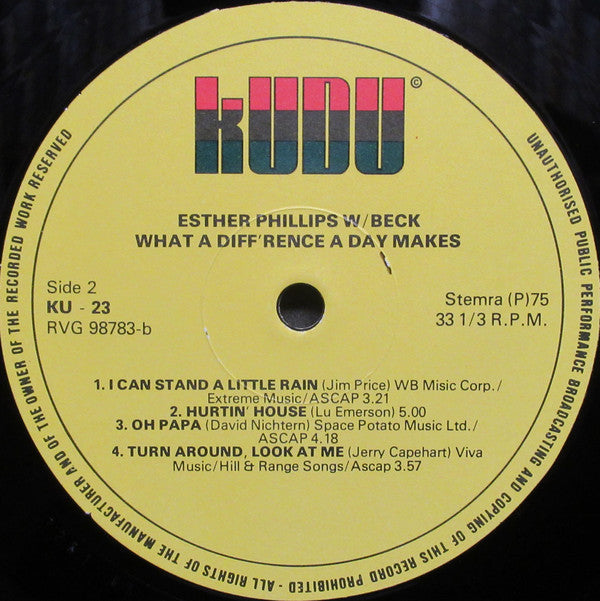 Esther Phillips W/ Beck* : What A Diff'rence A Day Makes (LP, Album)