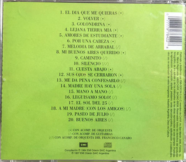 Carlos Gardel : 20 Grandes Exitos (CD, Comp)