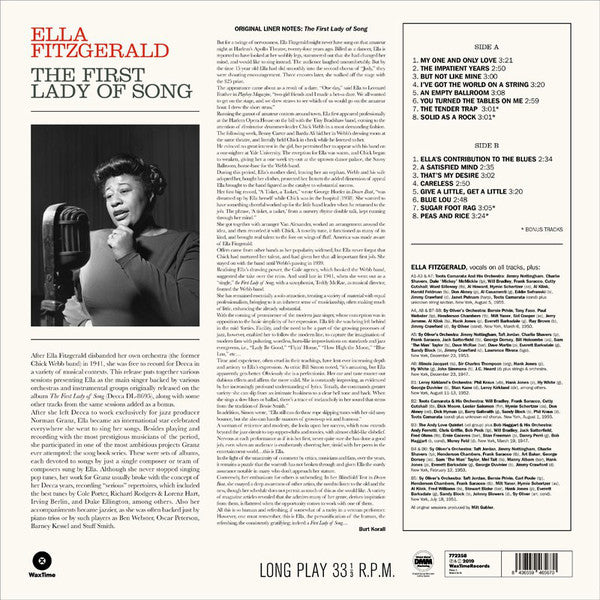 Ella Fitzgerald : The First Lady Of Song (LP, Album, Mono, RE, 180)