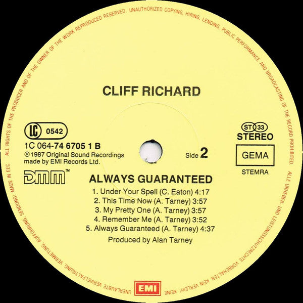 Cliff Richard : Always Guaranteed (LP, Album)