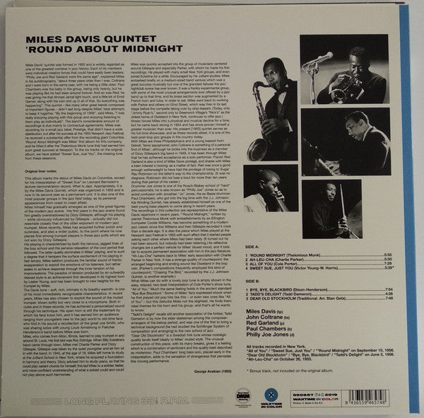 Miles Davis : 'Round About Midnight (LP, Album, Ltd, RE, Tra)