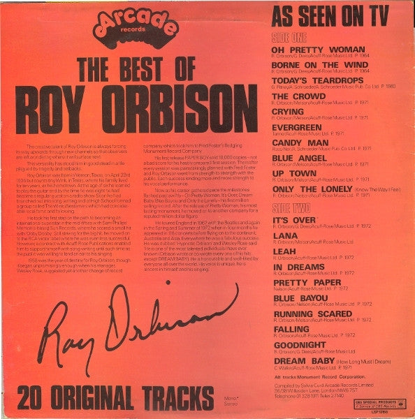 Roy Orbison : The Best Of Roy Orbison (LP, Comp, Mono)