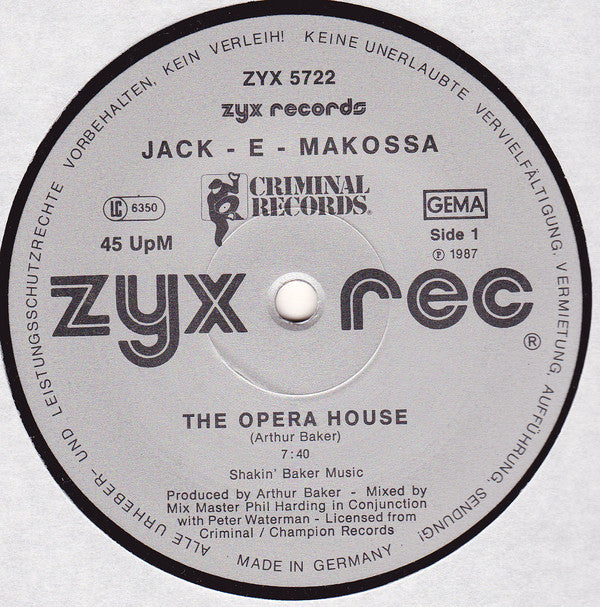 Jack E Makossa : The Opera House (12")