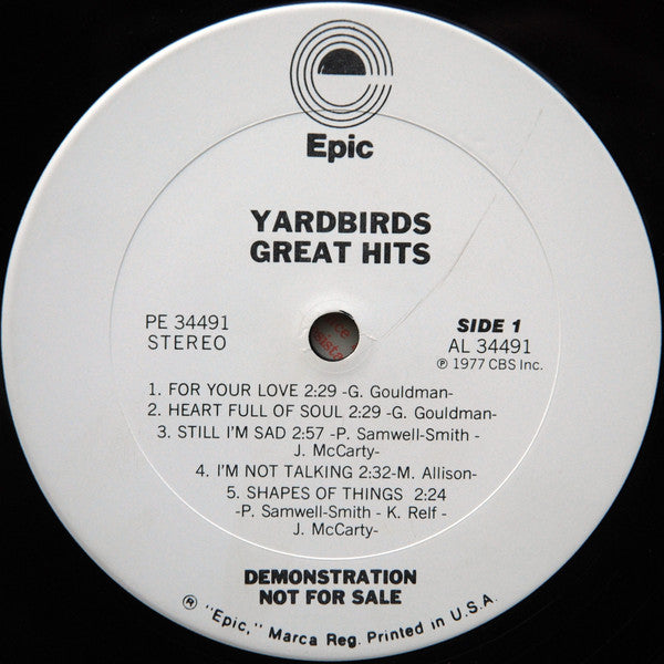 The Yardbirds : Great Hits (LP, Comp, Promo, San)