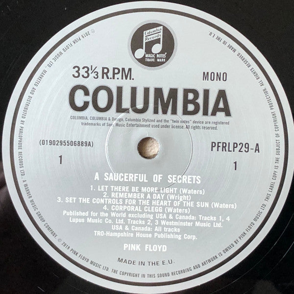 Pink Floyd : A Saucerful Of Secrets (LP, Album, Mono, Ltd, RE, RM, 180)
