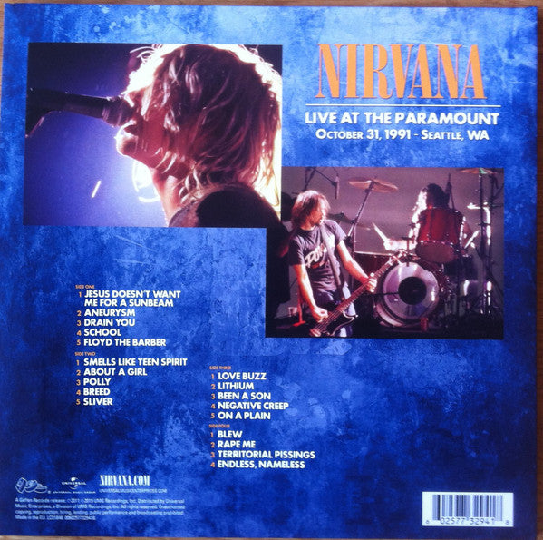Nirvana : Live At The Paramount (2xLP, Album)