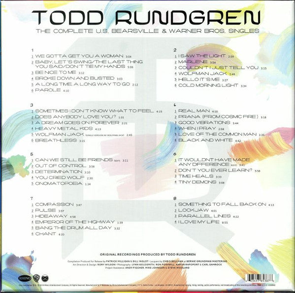 Todd Rundgren : The Complete US Bearsville & Warner Bros. Singles (4xLP, Blu + Box, Comp, Ltd)