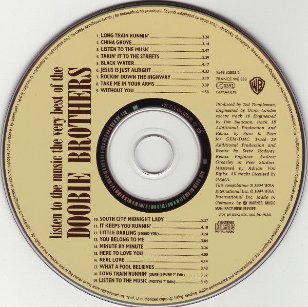 The Doobie Brothers : Listen To The Music · The Very Best Of The Doobie Brothers (CD, Comp, RE, RP)