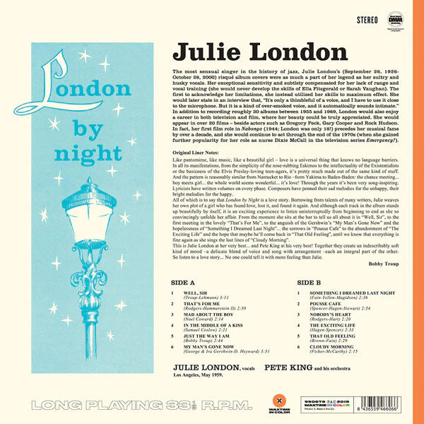 Julie London With Pete King And His Orchestra - London By Night (LP) - Discords.nl