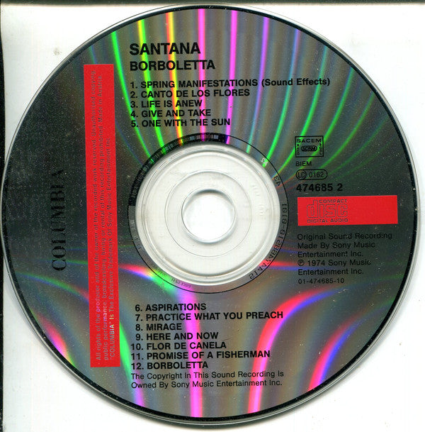 Santana : Borboletta (CD, Album, M/Print, RE)