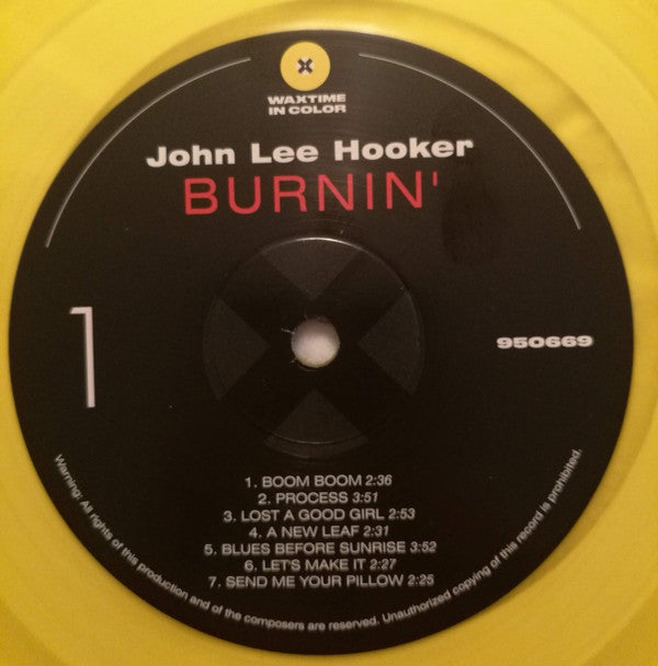 John Lee Hooker : Burnin' (LP, Album, Ltd, RE, Yel)