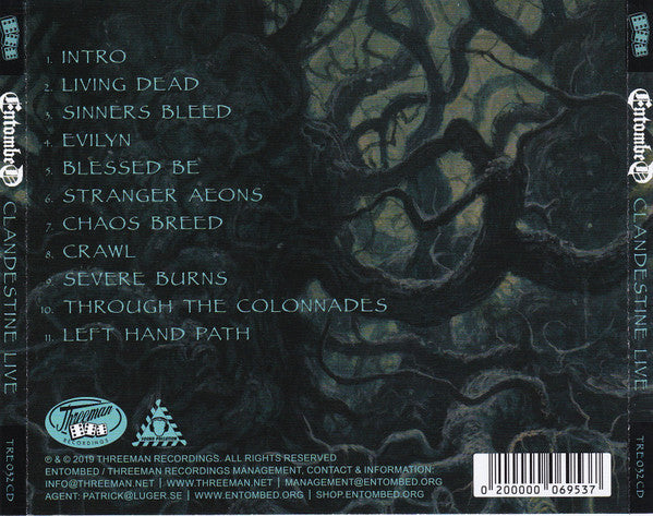 Entombed : Clandestine Live (CD, Album, RE)