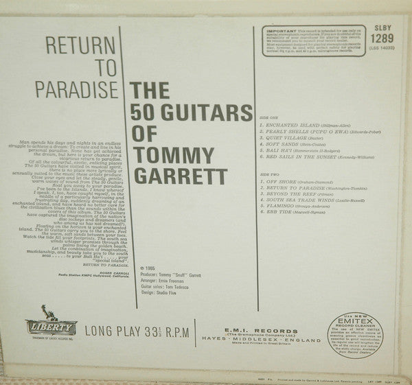 The 50 Guitars Of Tommy Garrett : Return To Paradise (LP)
