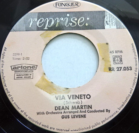 Dean Martin : Via Veneto / La Giostra (7", Single, Ora)