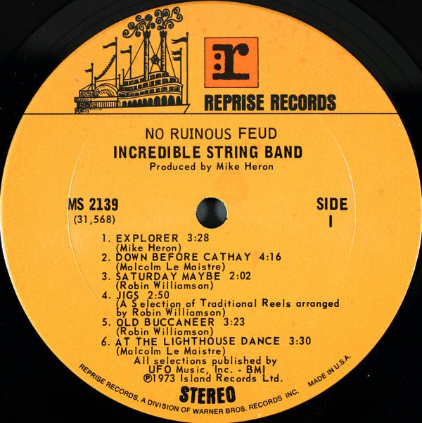 The Incredible String Band : No Ruinous Feud (LP, Album, Pit)