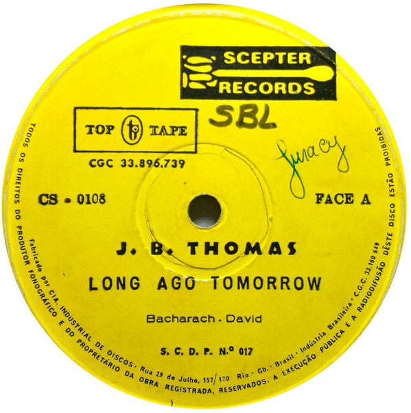 B.J. Thomas : Long Ago Tomorrow (7", M/Print)