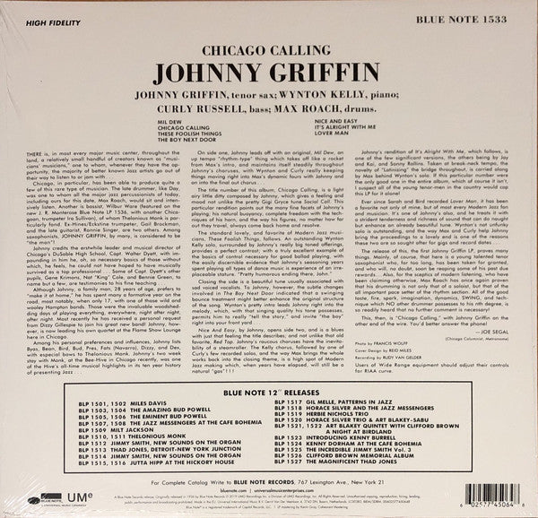 Johnny Griffin : Introducing Johnny Griffin (LP, Album, Mono, RE, 180)