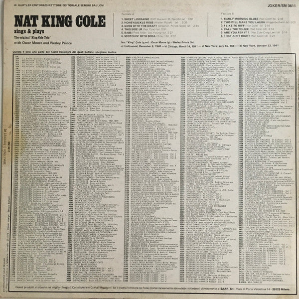 The King Cole Trio* : Sings & Plays (LP, Comp)