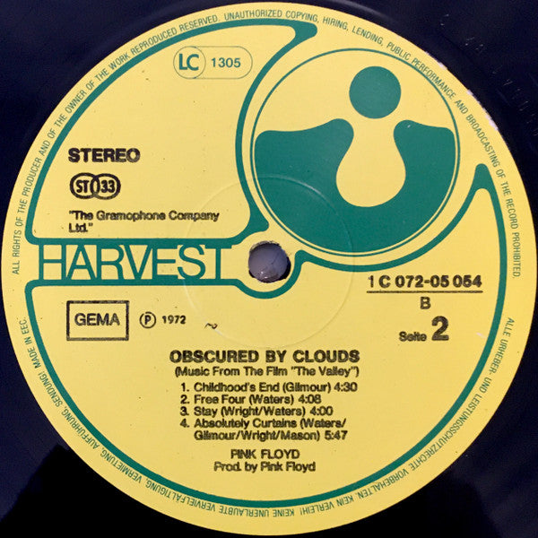 Pink Floyd : Obscured By Clouds (LP, Album, RP)