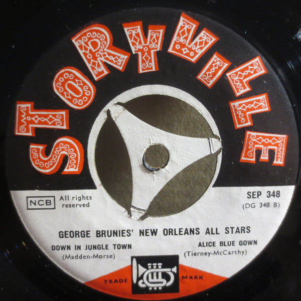 George Brunies & His New Orleans Allstars Featuring Teddy Buckner : Bugle Call Rag / A Closer Walk With Thee / Down In The Jungle Town / Alice Blue Gown (7", EP)