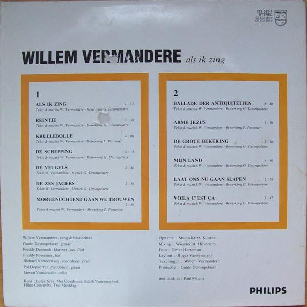 Willem Vermandere : Als Ik Zing (LP, Album)