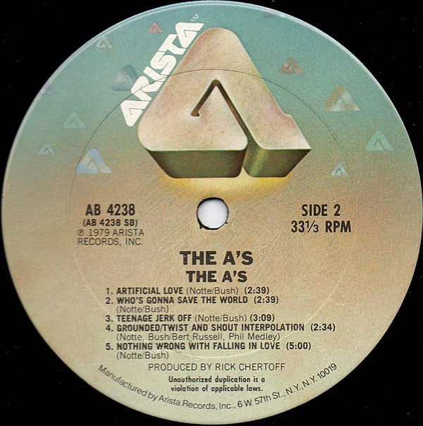 The A's : The A's (LP, Album, Ter)