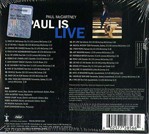 Paul McCartney : Paul Is Live (CD, Album, RM, Dig)