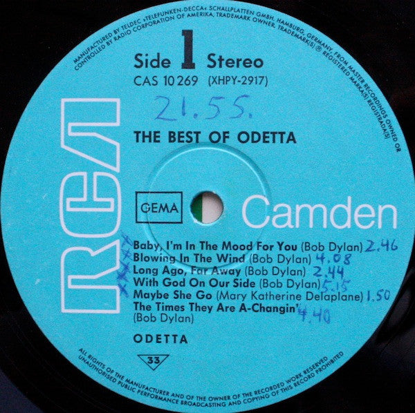 Odetta : The Best Of Odetta (LP, Comp)