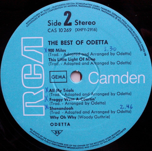 Odetta : The Best Of Odetta (LP, Comp)