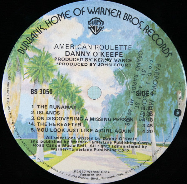 Danny O'Keefe : American Roulette (LP, Album, Jac)