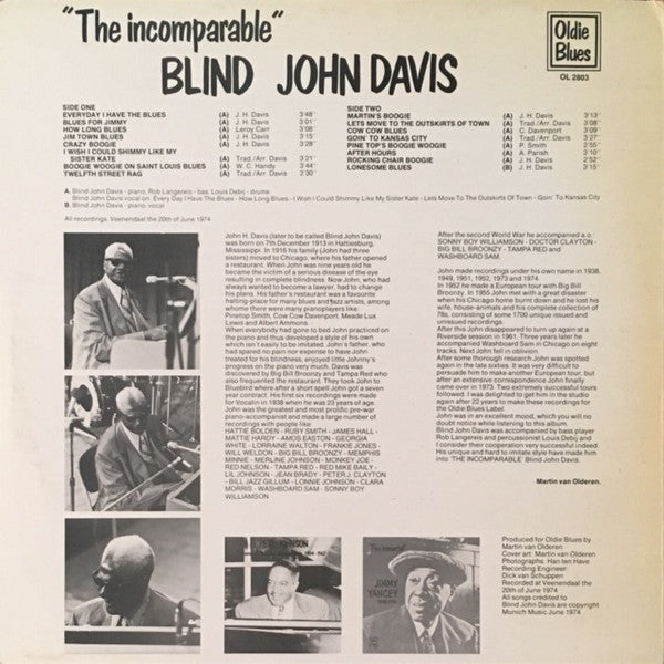 Blind John Davis : The Incomparable (LP)