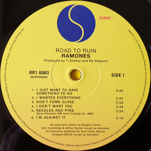 Ramones : Road To Ruin (LP, Album, RE, RM, 180)
