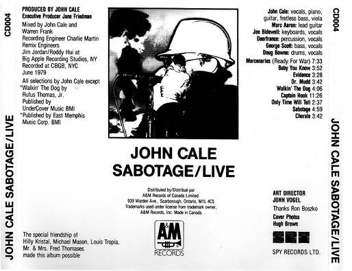 John Cale : Sabotage / Live (CD, Album, RE)