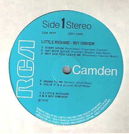 Little Richard & Roy Orbison : Little Richard & Roy Orbison (LP, Comp)