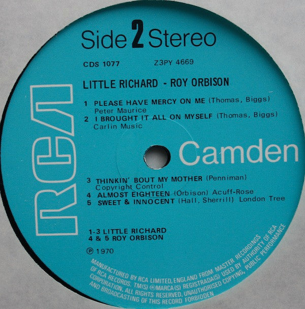 Little Richard & Roy Orbison : Little Richard & Roy Orbison (LP, Comp)