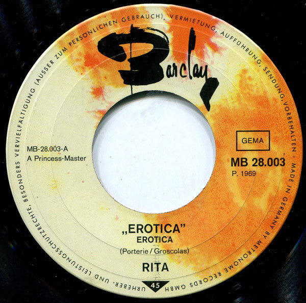 Rita : Erotica  (7", Single)